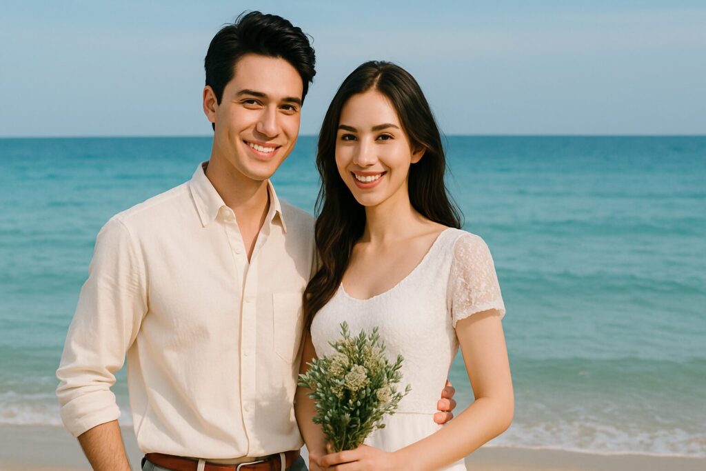婚活や結婚準備をイメージしたカップルの写真