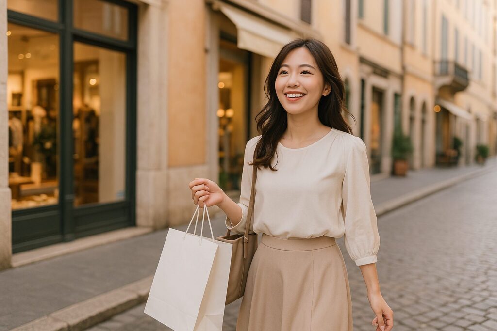 ファッションや旅行を楽しむ女性の写真